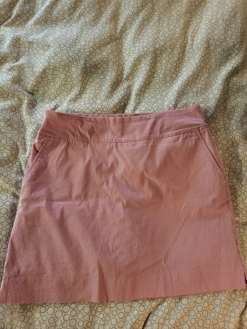 Striped Pink Mini Skirt with Subtle Vertical Lines